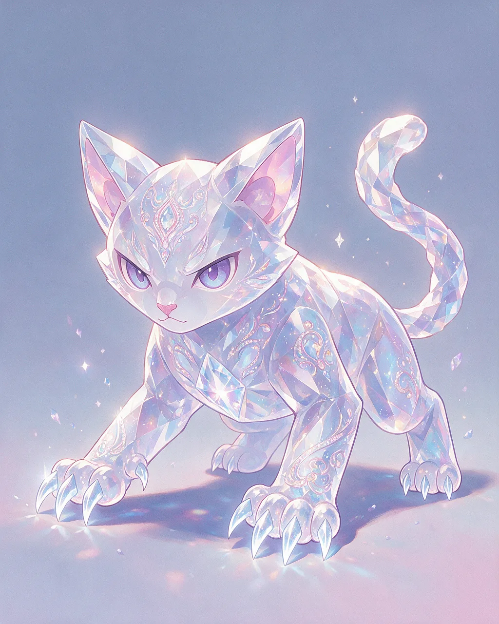 Evolved second-generation artwork of Shardclaw Elder, a Fierce Crystal-element creature.