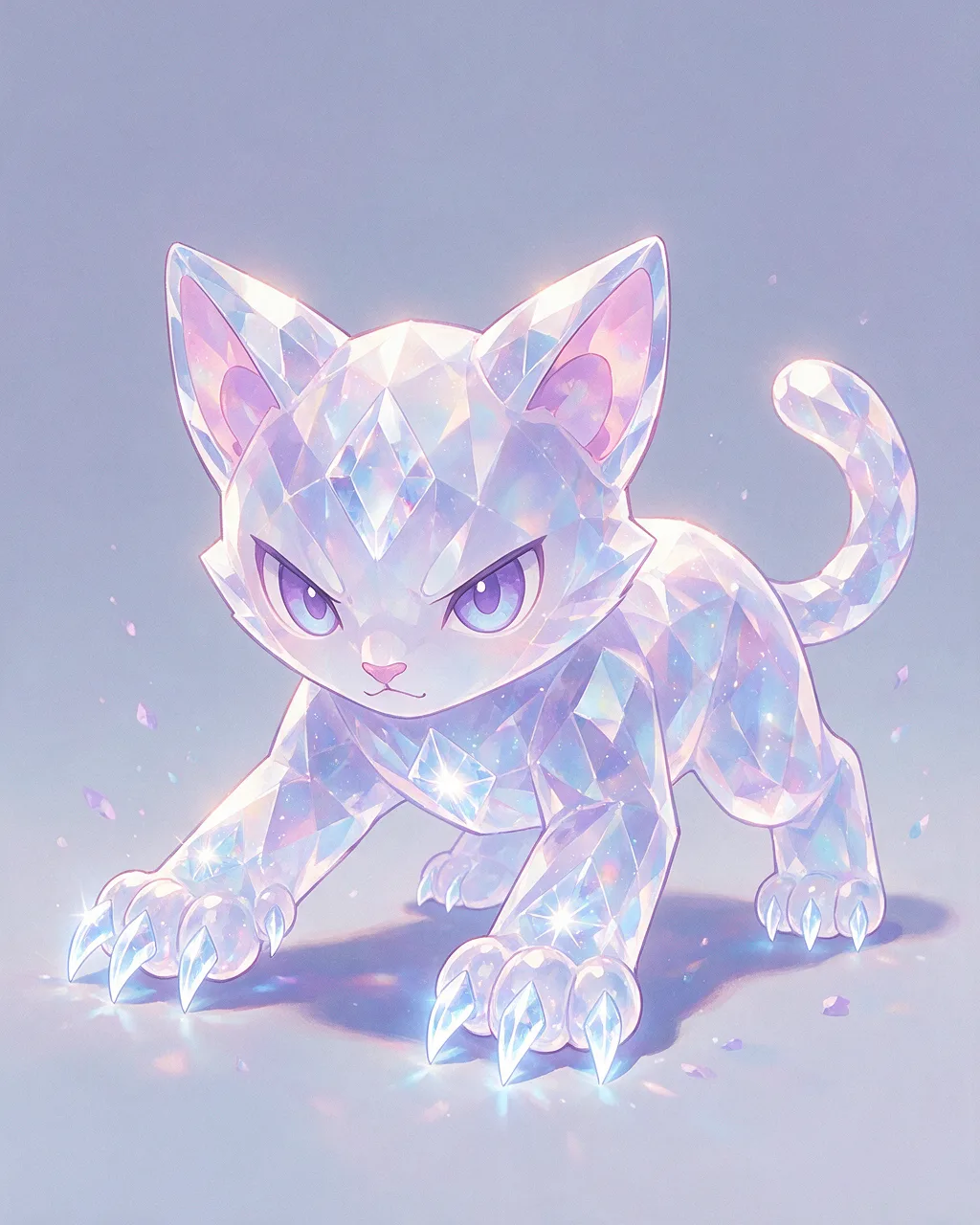 Original fantasy creature artwork of Shardclaw, a Fierce Crystal-element creature.