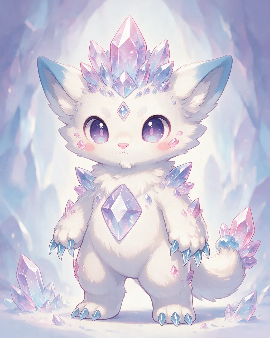 Evolved second-generation artwork of Shardkeeper Venerable, a Loyal Crystal-element creature.