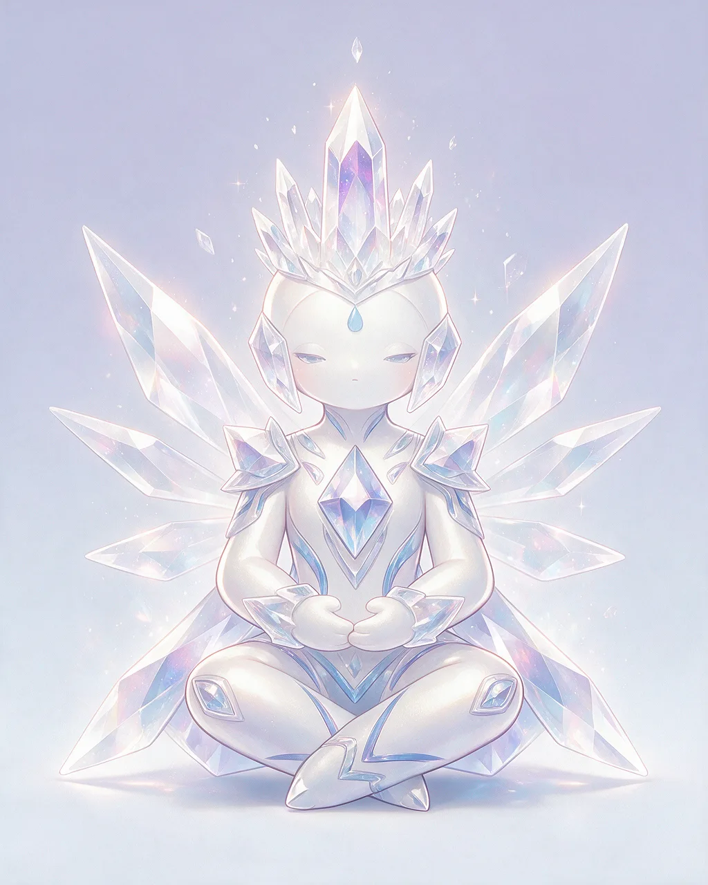 Evolved second-generation artwork of Shardpeace Noble, a Serene Crystal-element creature.