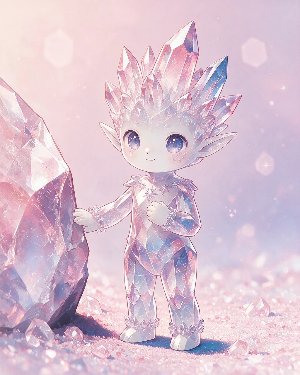 Evolved second-generation artwork of Shardpeek Elder, a Curious Crystal-element creature.