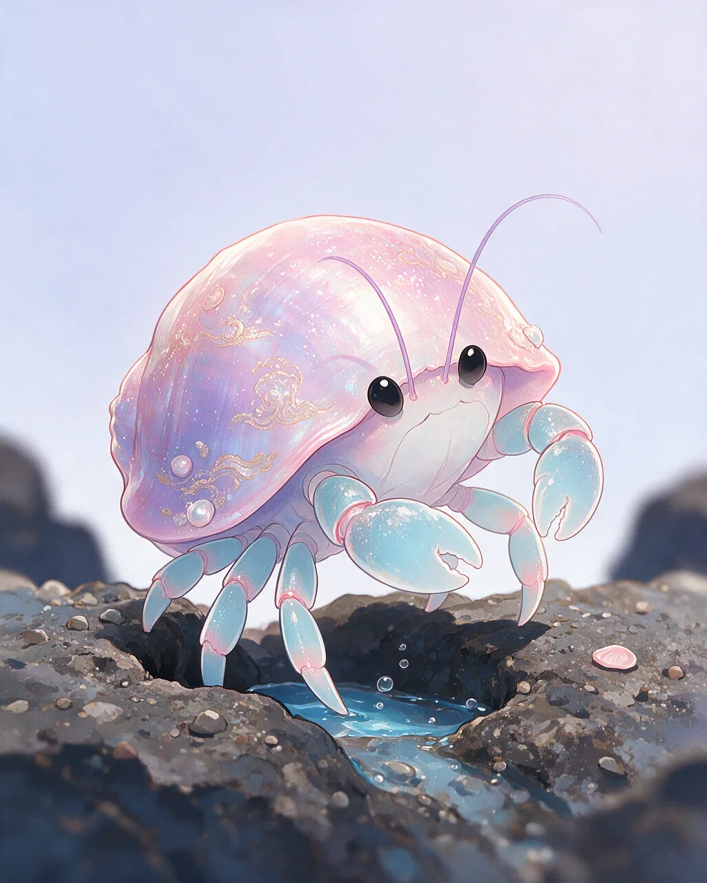 Evolved second-generation artwork of Shellnose Regal, a Curious Tide-element creature.