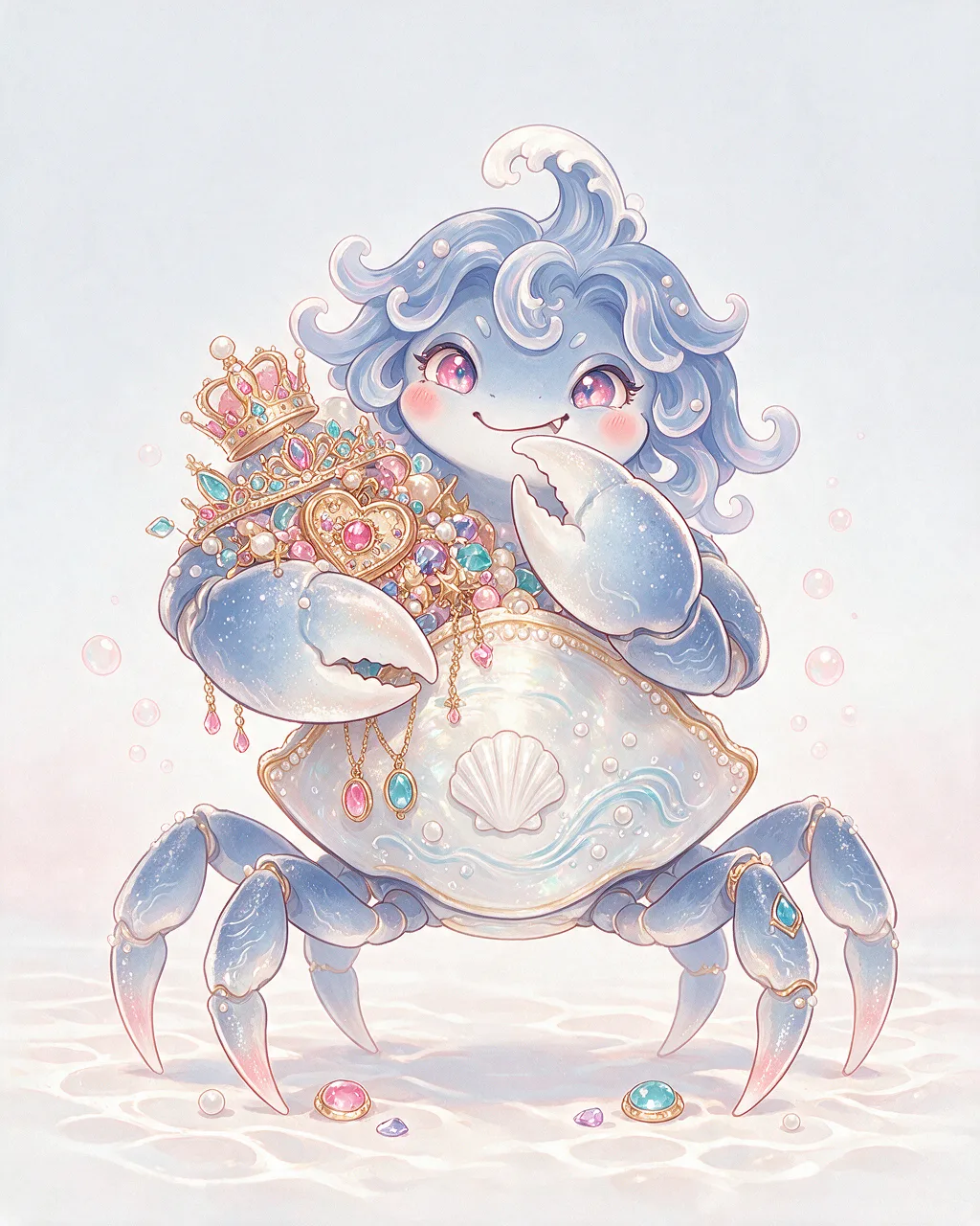 Evolved second-generation artwork of Shellsteal Prime, a Mischievous Tide-element creature.