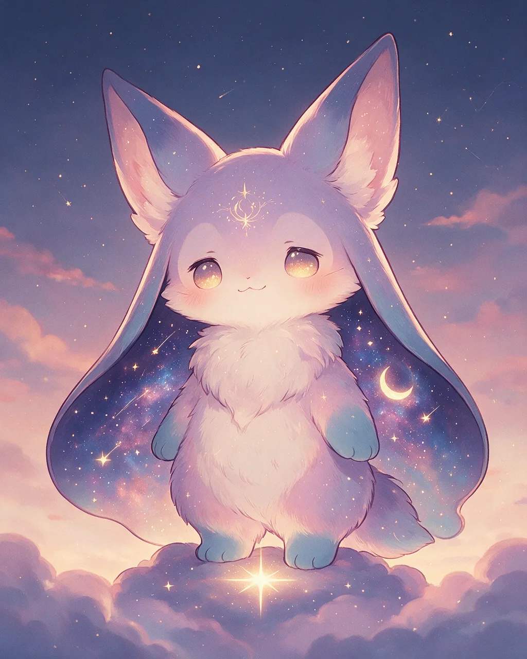 Evolved second-generation artwork of Softnight Ancient, a Gentle Dusk-element creature.