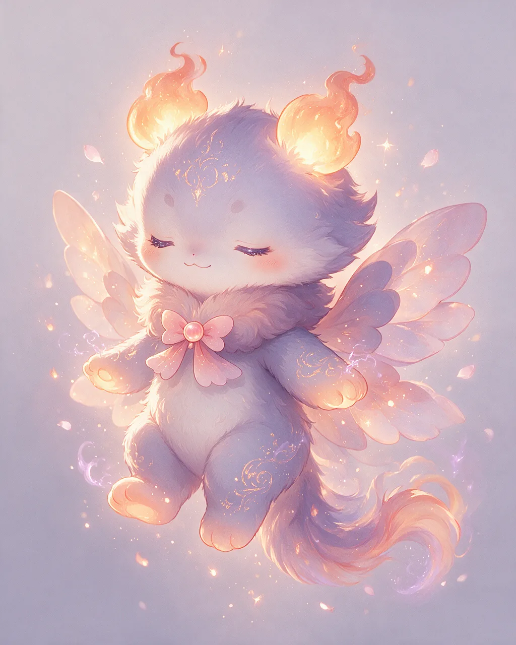 Evolved second-generation artwork of Softspark Grand, a Serene Ember-element creature.