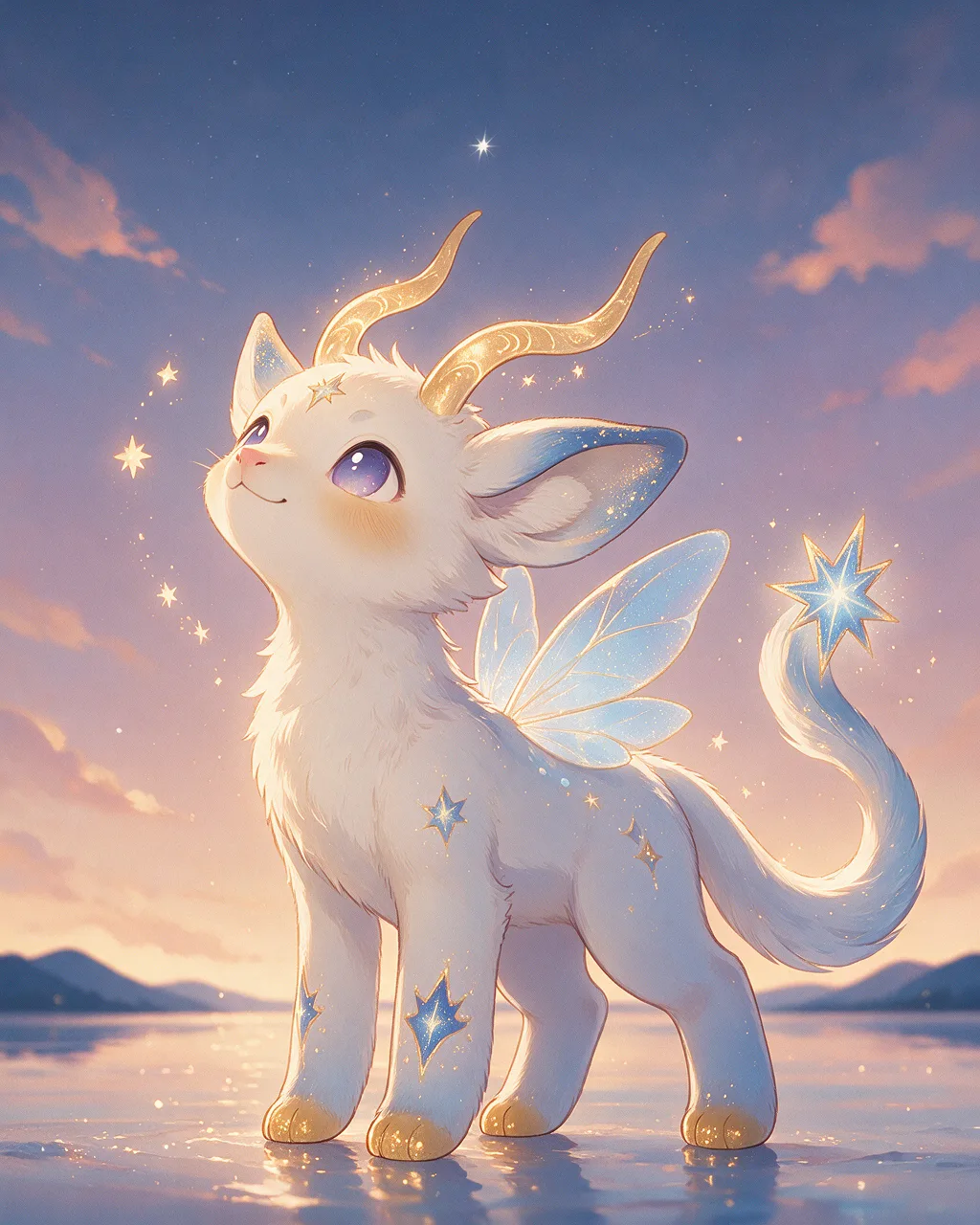 Evolved second-generation artwork of Starnose Regal, a Curious Dusk-element creature.