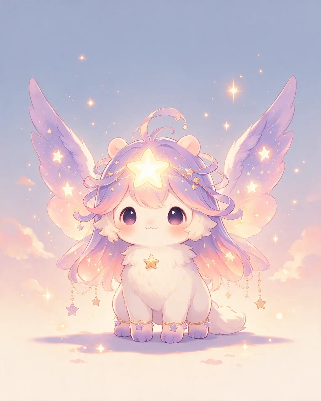 Original fantasy creature artwork of Starstead, a Loyal Dusk-element creature.
