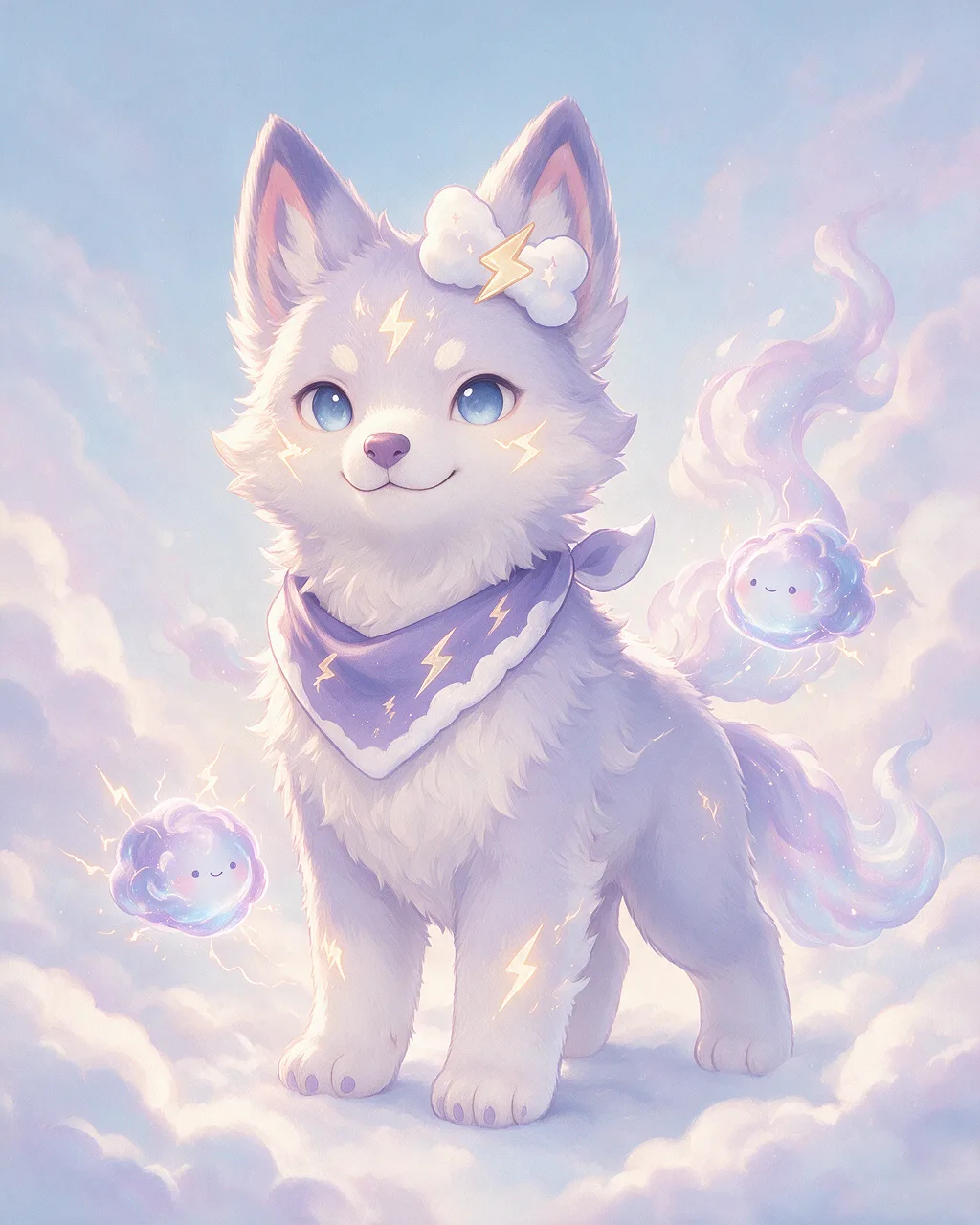 Evolved second-generation artwork of Stormrider Grand, a Loyal Storm-element creature.