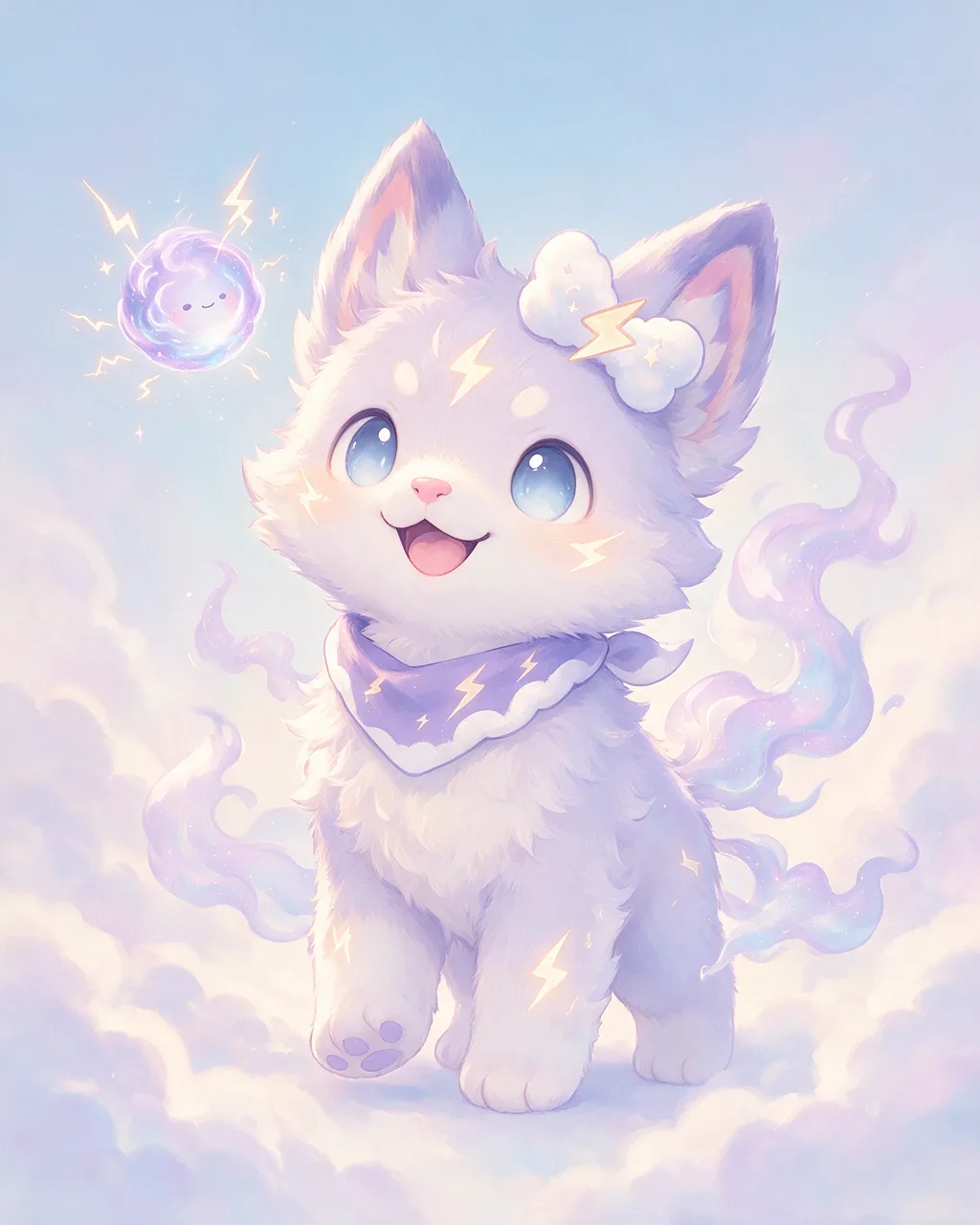 Original fantasy creature artwork of Stormrider, a Loyal Storm-element creature.