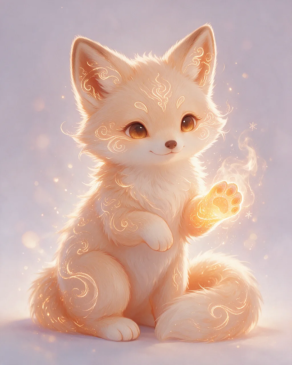 Evolved second-generation artwork of Sunpaw Noble, a Gentle Ember-element creature.