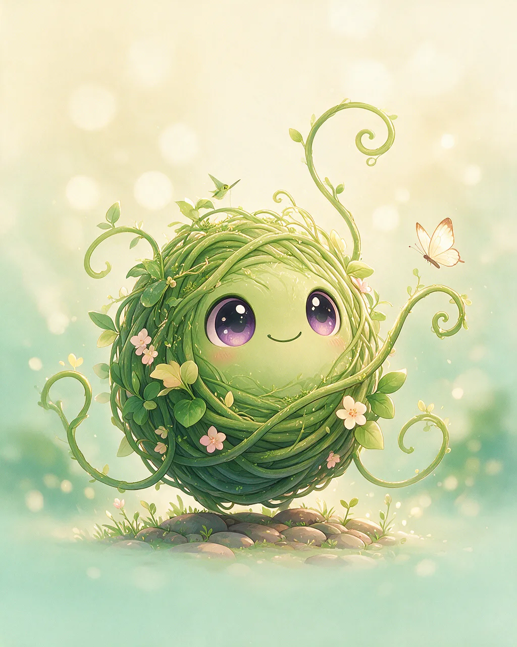 Evolved second-generation artwork of Tendrilprobe Sage, a Curious Grove-element creature.