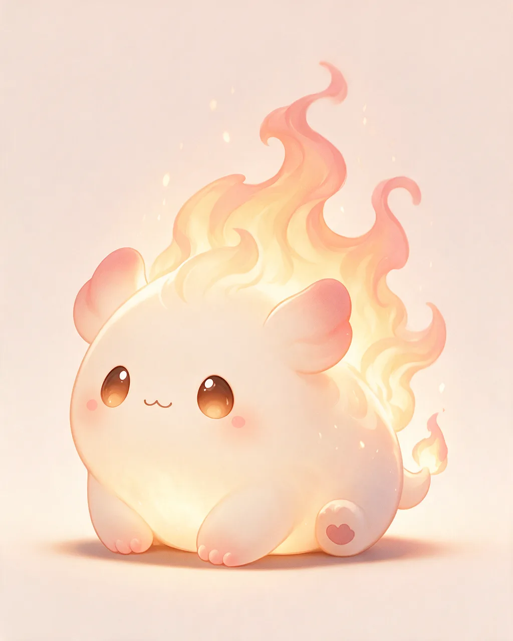 Original fantasy creature artwork of Warmheart, a Gentle Ember-element creature.