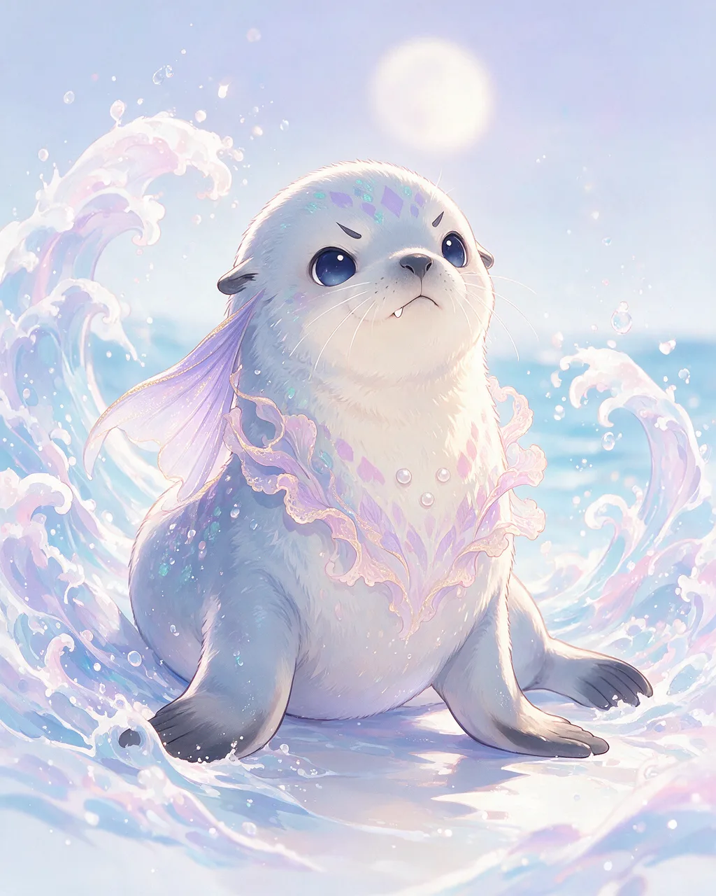 Original fantasy creature artwork of Wavebreaker, a Fierce Tide-element creature.