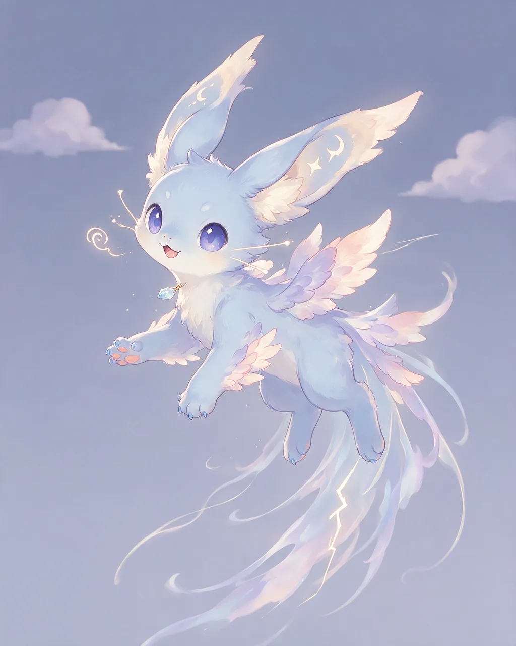 Original fantasy creature artwork of Windnose, a Curious Storm-element creature.