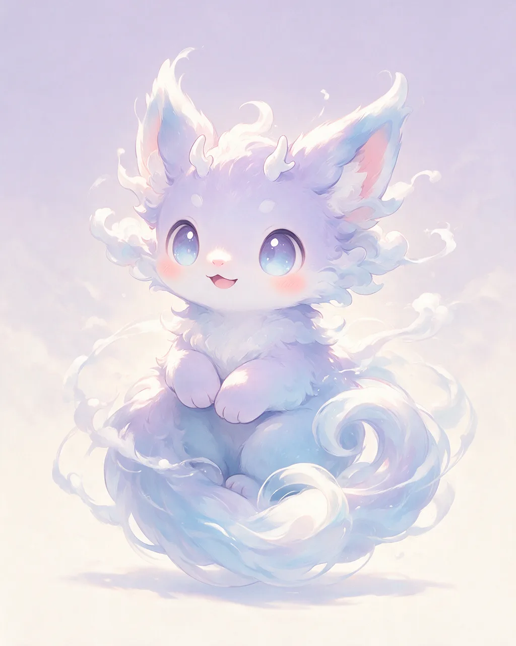 Original fantasy creature artwork of Zephyrpet, a Gentle Storm-element creature.